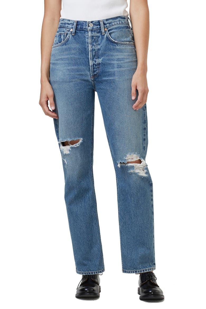 Eva Ripped High Waist Relaxed Baggy Jeans, Main, color, PUNCH BOWL