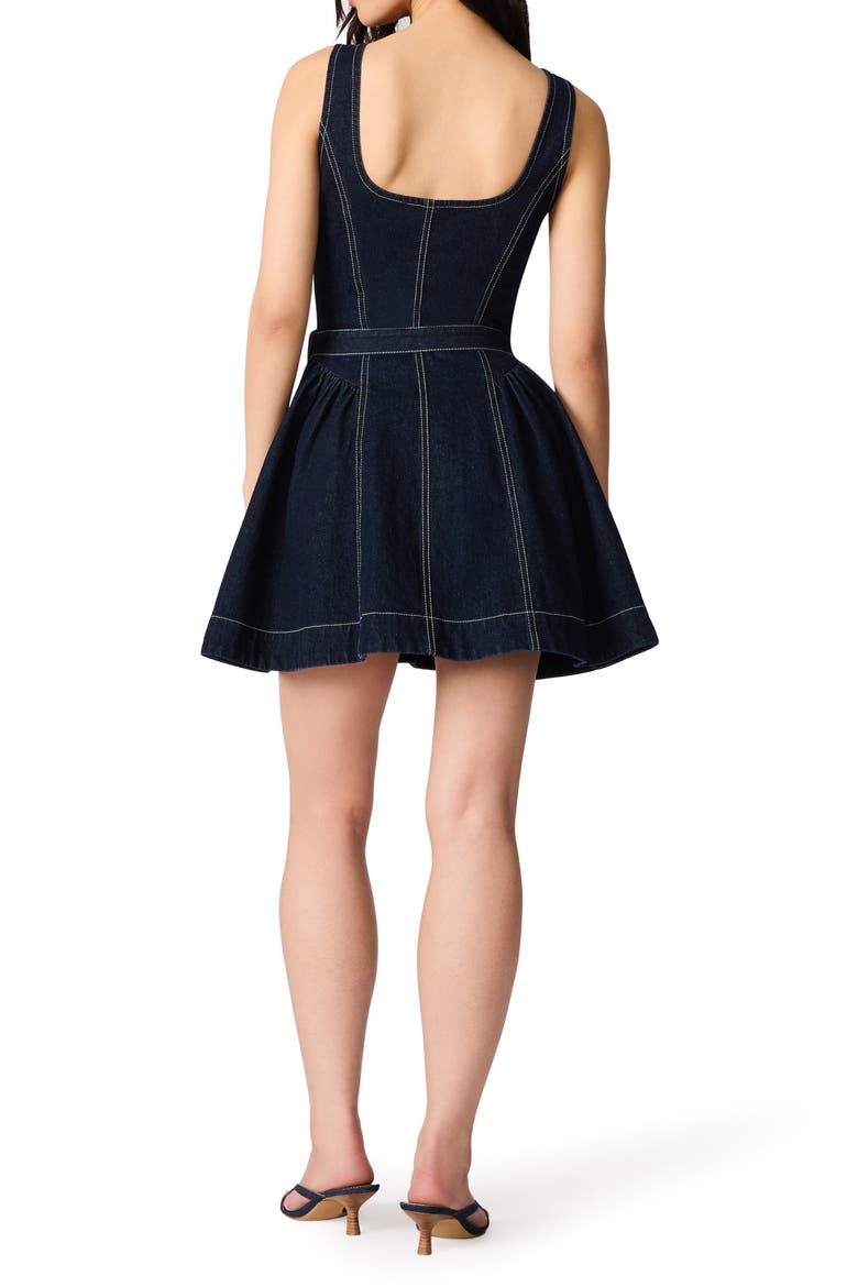 Maila Button-Down Denim Minidress, Alternate, color, BIJOU BLUE