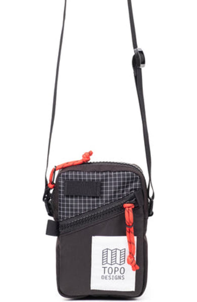 Topo Designs Mini Shoulder Bag, Main, color, Black/Grid