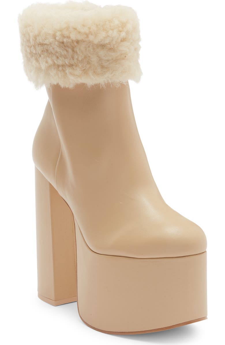 Cult Gaia Katya Genuine Shearling Boot, Main, color, Sand