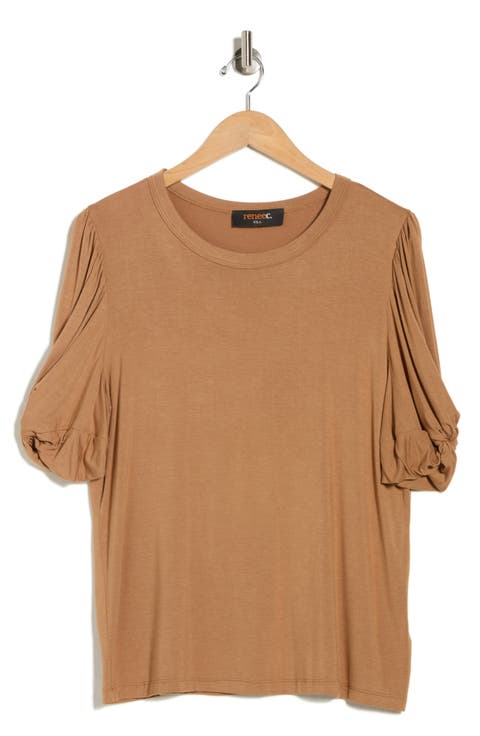 Ruched Sleeve Top (Plus)