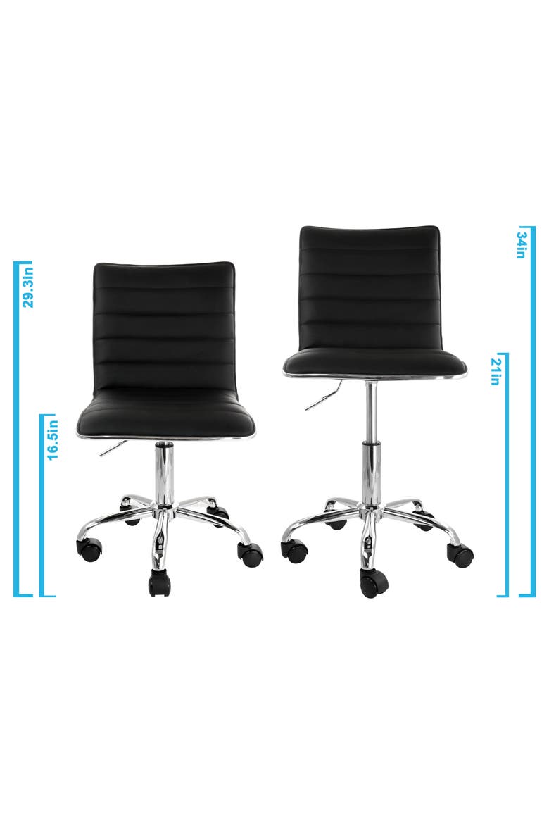Faux Leather Adjustable Rolling Office Chair, Alternate, color, Black