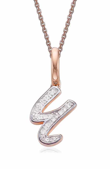 Monica Vinader Diamond Initial Pendant Charm