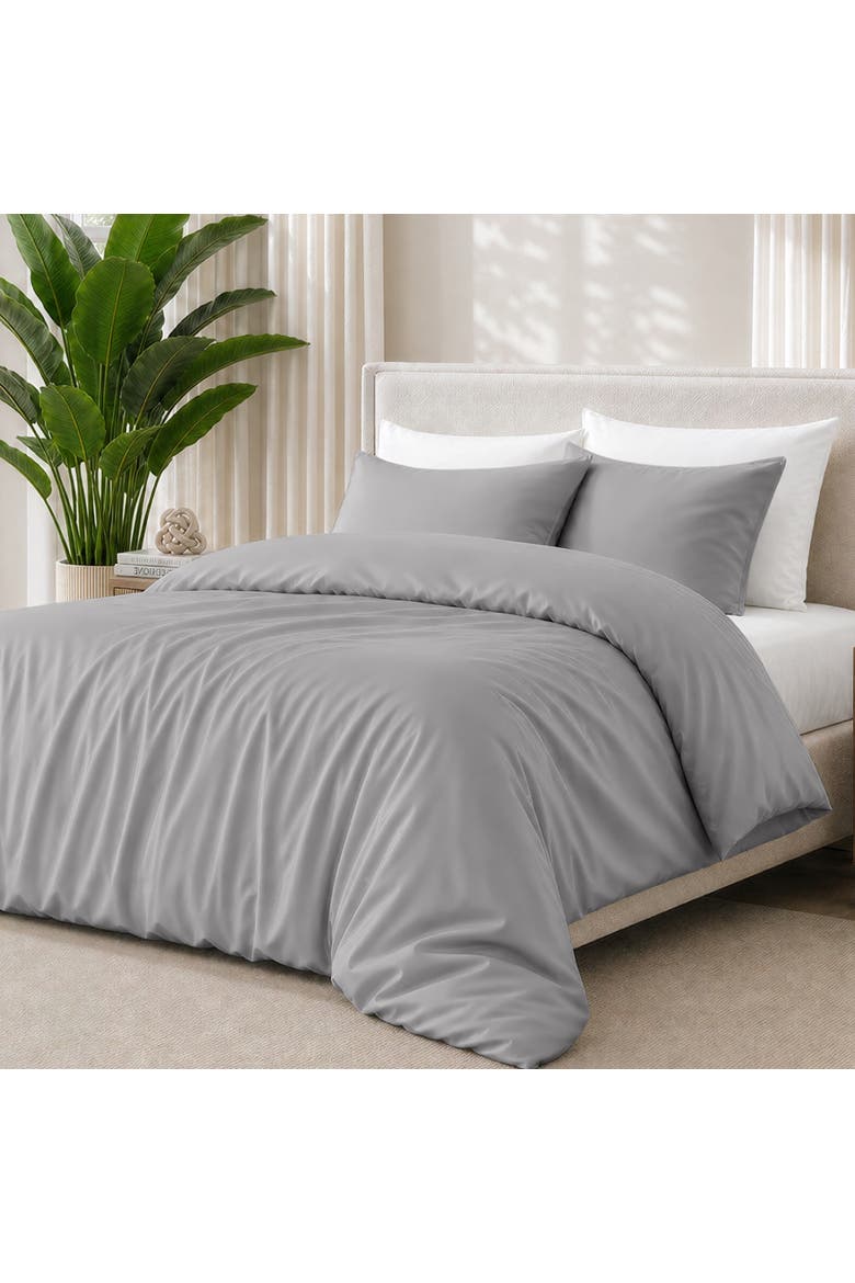 Cooling Rayon Duvet Cover Set, Alternate, color, Light Grey