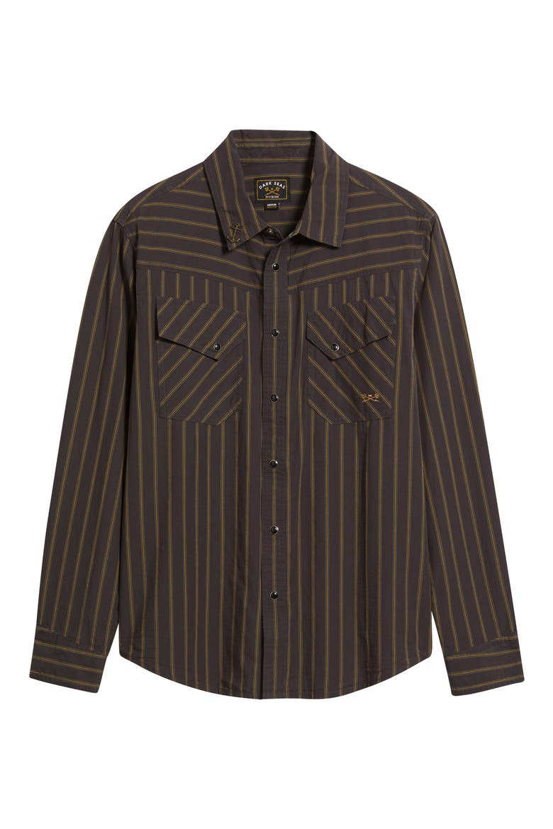 Kimbro Stripe Cotton Snap-Up Western Shirt, Alternate, color, BLACK
