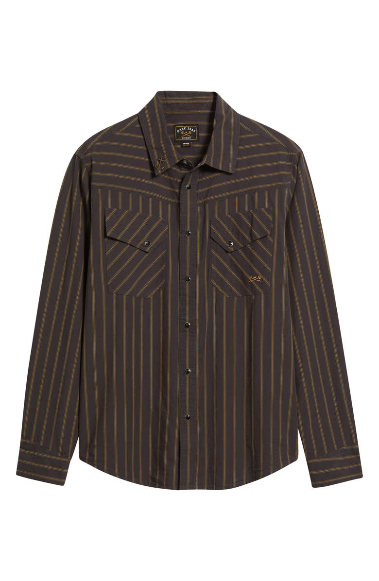 DARK SEAS Kimbro Stripe Cotton Snap-Up Western Shirt, Alternate, color, Black