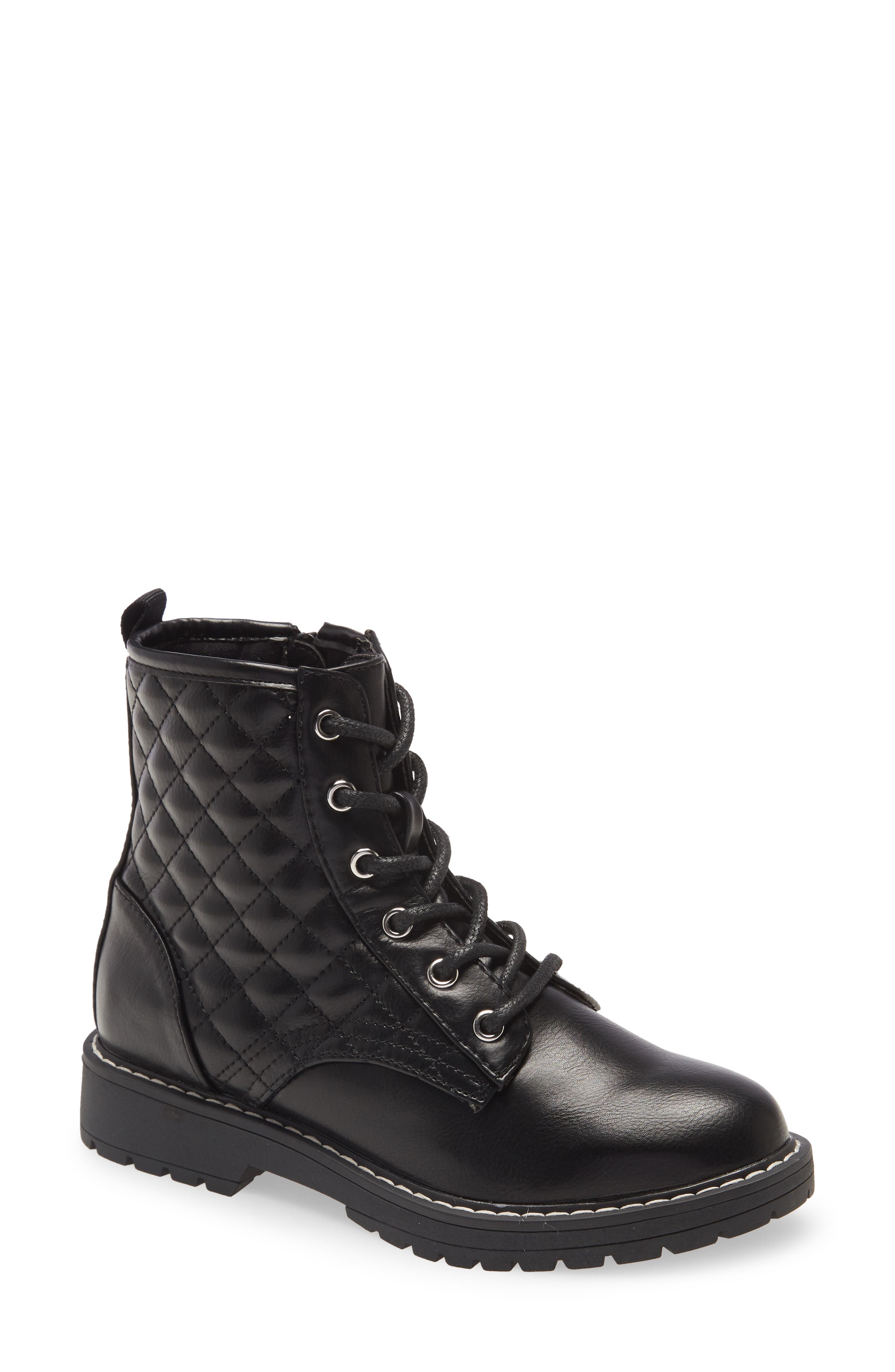 Kids' Bettyy Lace-Up Boot, Main, color, BLACK