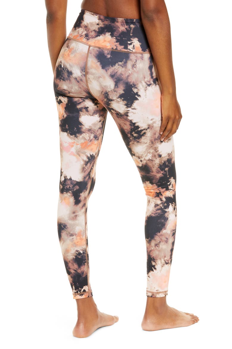 Live In High Waist Ankle Performance Leggings, Alternate, color, BROWN MULTI AGATE PRINT