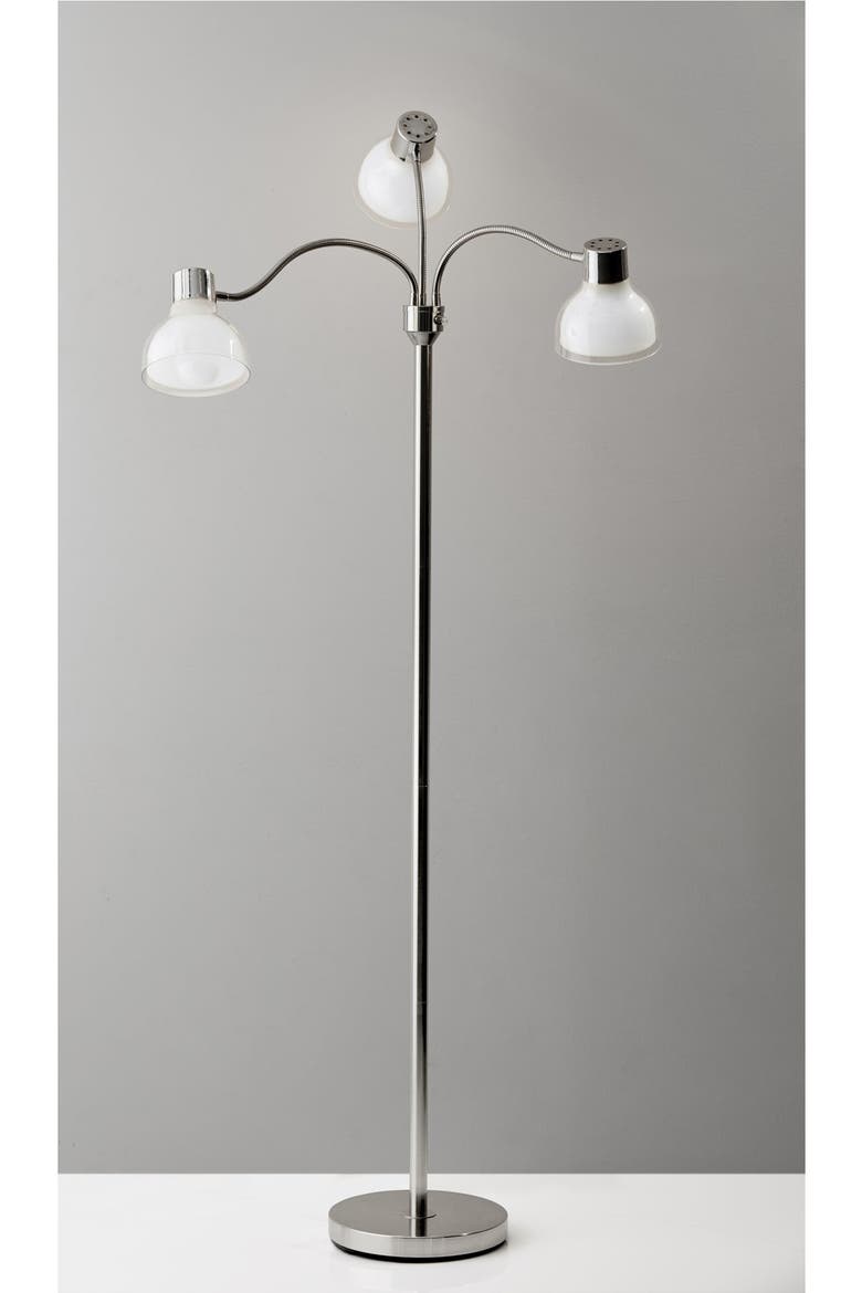 Presley 3-Arm Floor Lamp, Alternate, color, POLISHED NICKEL