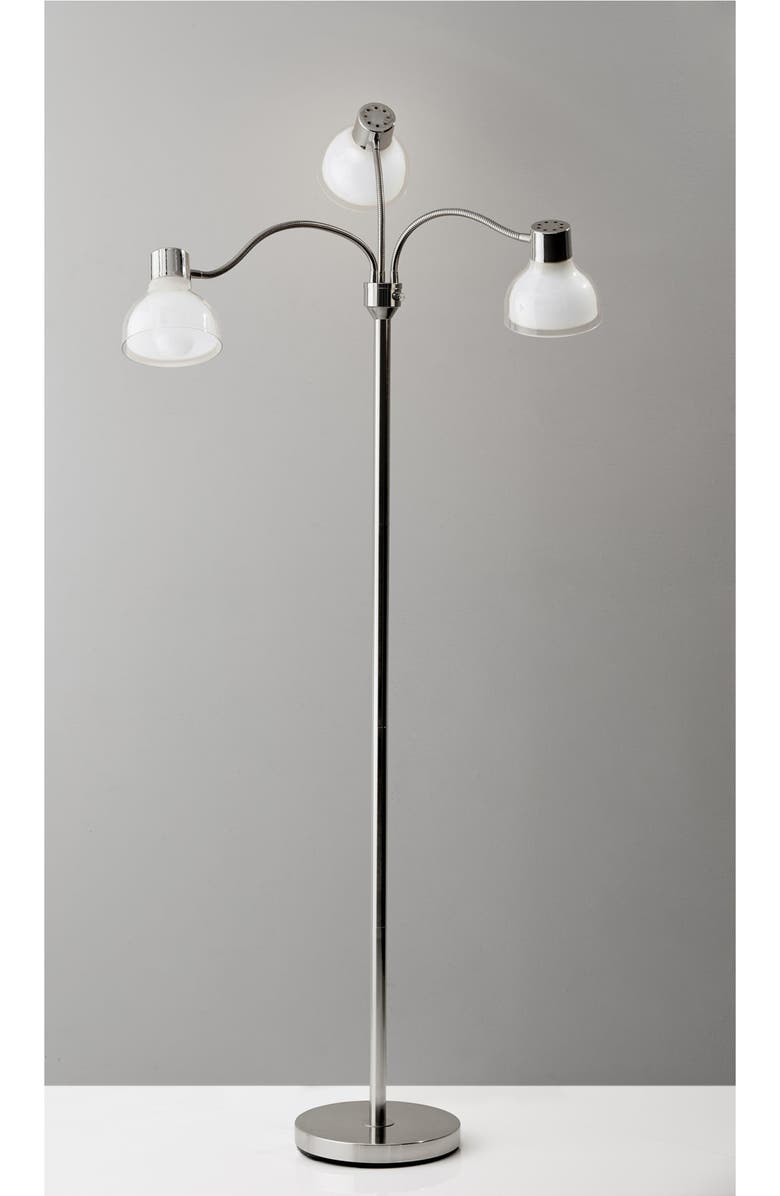 ADESSO LIGHTING Presley 3-Arm Floor Lamp, Alternate, color, Polished Nickel