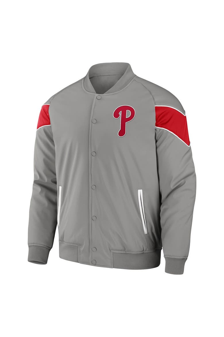 Men's Darius Rucker Collection by Fanatics Gray Philadelphia Phillies Baseball Raglan Full-Snap Jacket, Alternate, color, Gray