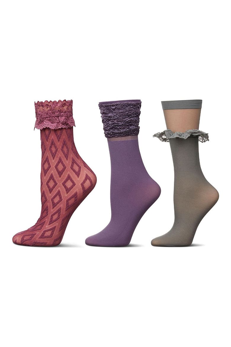 Assorted 3-Pack Crew Socks, Main, color, BLACK-RED