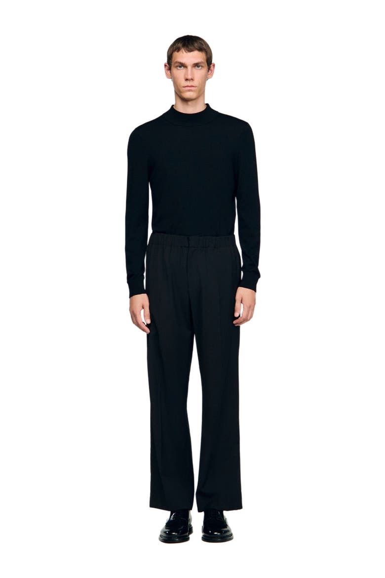 Wide-leg trousers, Alternate, color, Black