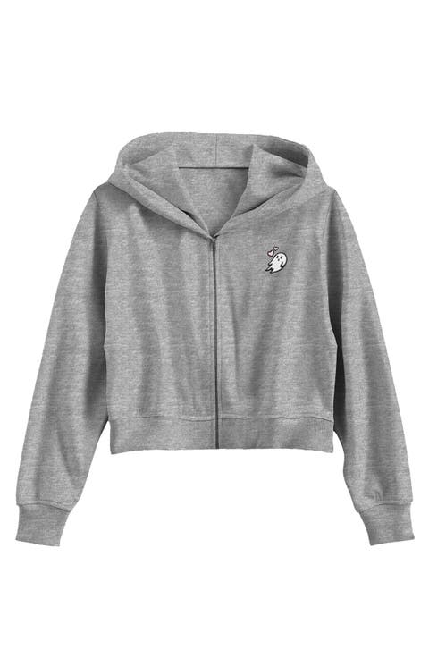 Heartly Ghost Fleece Zip Hoodie