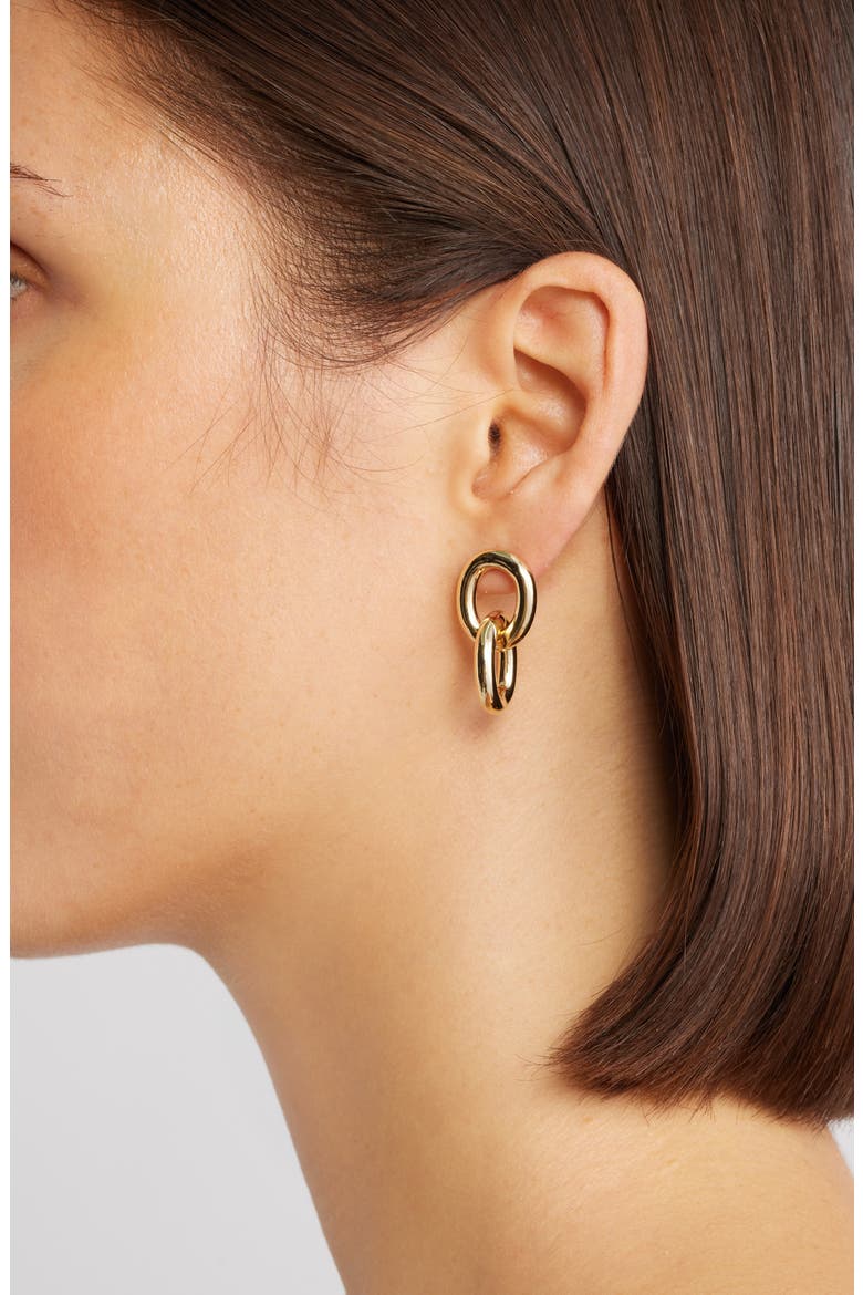 Clara Link Drop Earrings, Alternate, color, GOLD