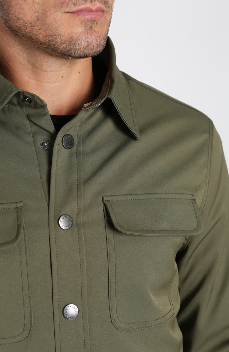 JACHS Windsor Performance Faux Shearling Lined Shirt Jacket, Alternate, color, Green