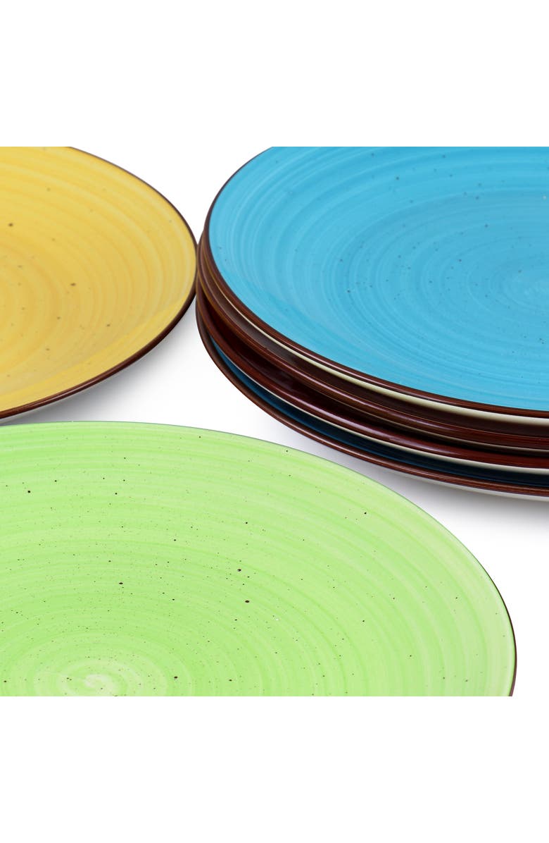 Elama Sebastian 6 Piece Stoneware Dinner Plate Set, Alternate, color, Assorted