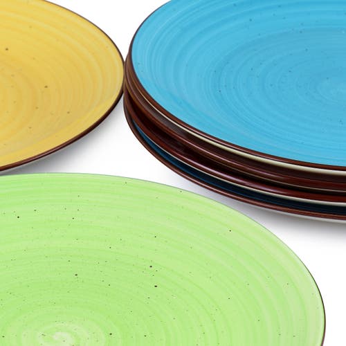 Elama Sebastian 6 Piece Stoneware Dinner Plate Set In Multi