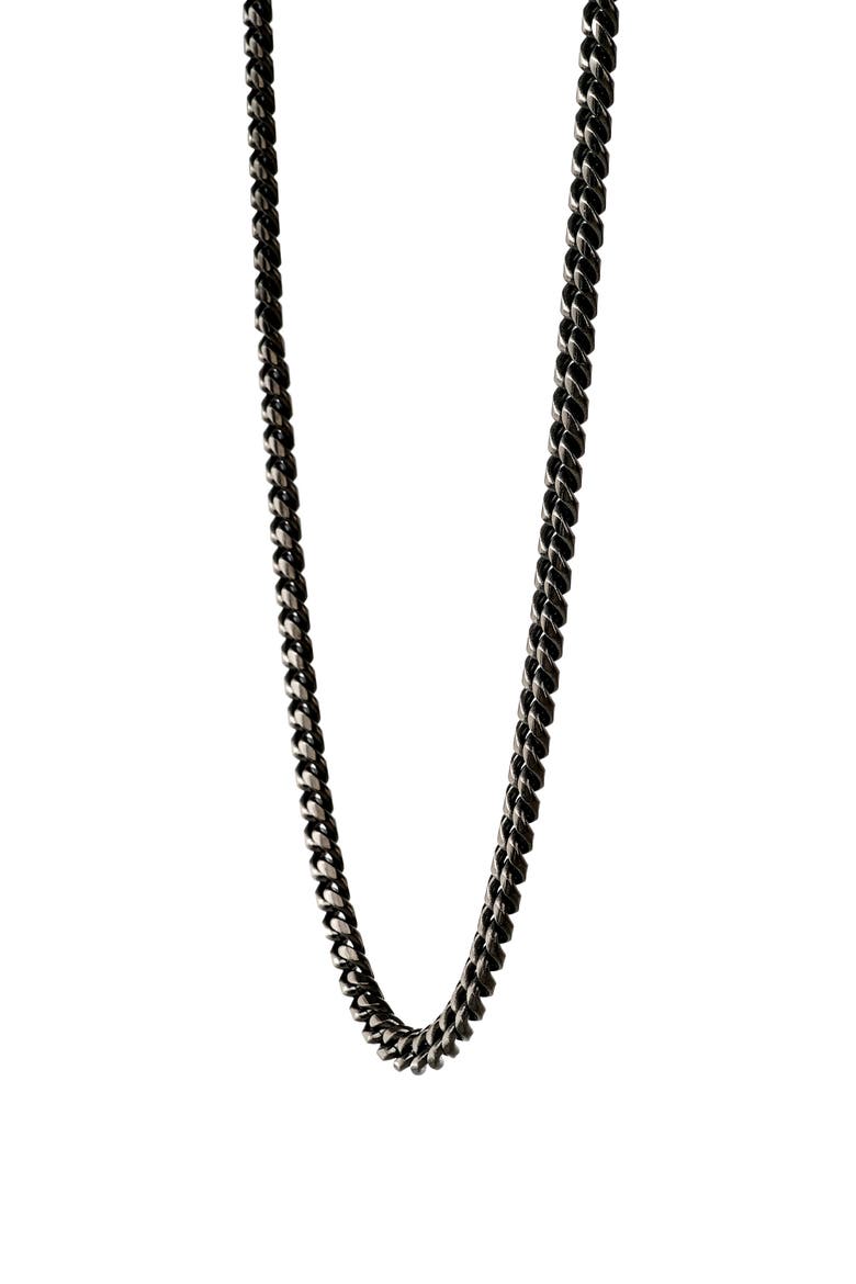 Men's Curb Chain Necklace, Alternate, color, BLACK