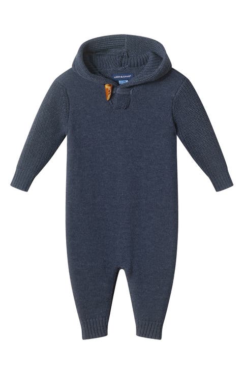 Kids' Hooded Cotton Sweater Romper