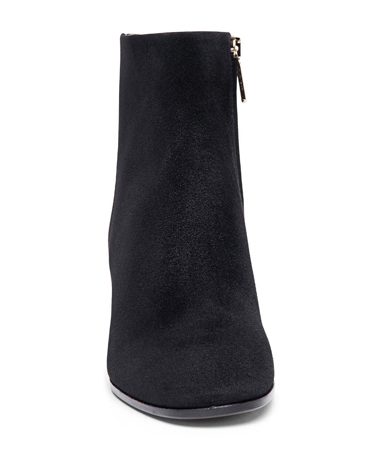 Santoni Women's suede mid-heel ankle boot, Alternate, color, Black