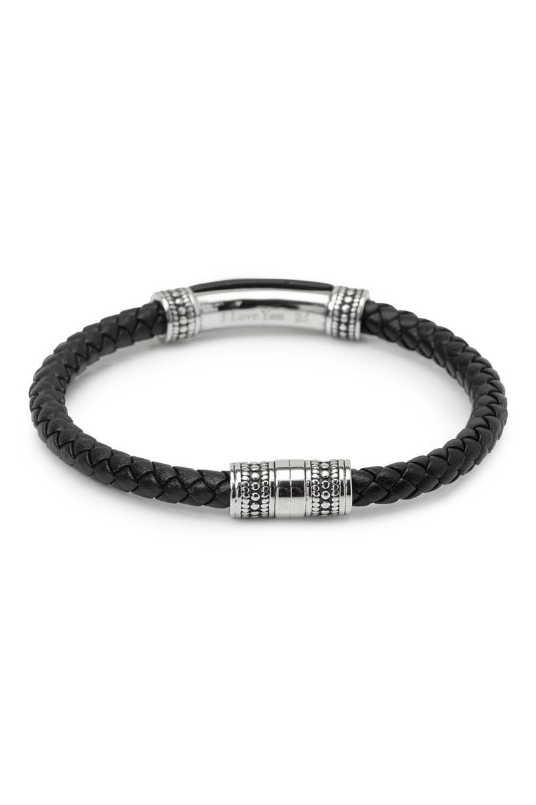 Men's Onyx I Love You Bracelet, Alternate, color, BLACK