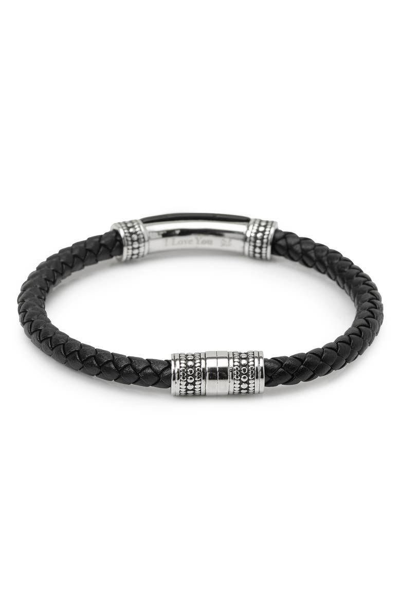 Cufflinks, Inc. Men's Onyx I Love You Bracelet, Alternate, color, Black