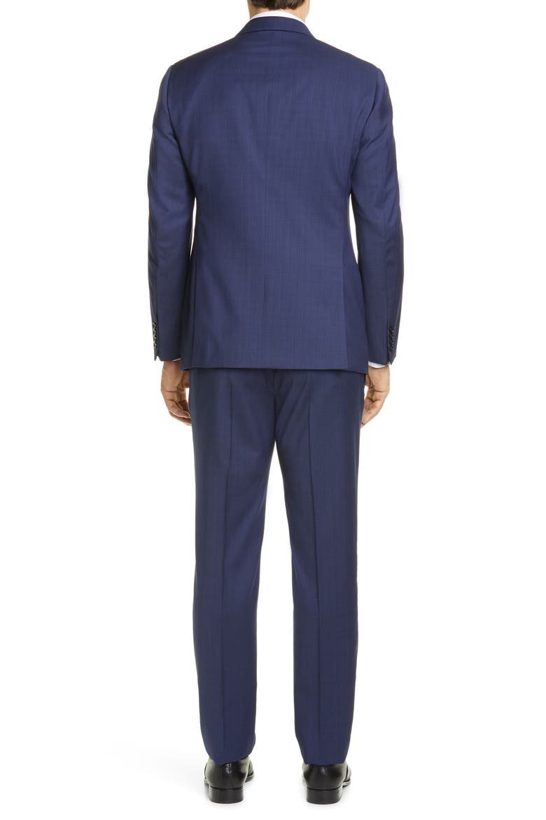 G Line Trim Fit Solid Wool Suit, Alternate, color, BLUE
