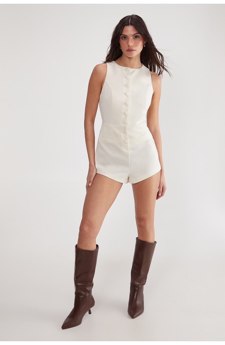 NASTY GAL Essentials Sleeveless Tailored Jumpsuit, Alternate, color, Ivory