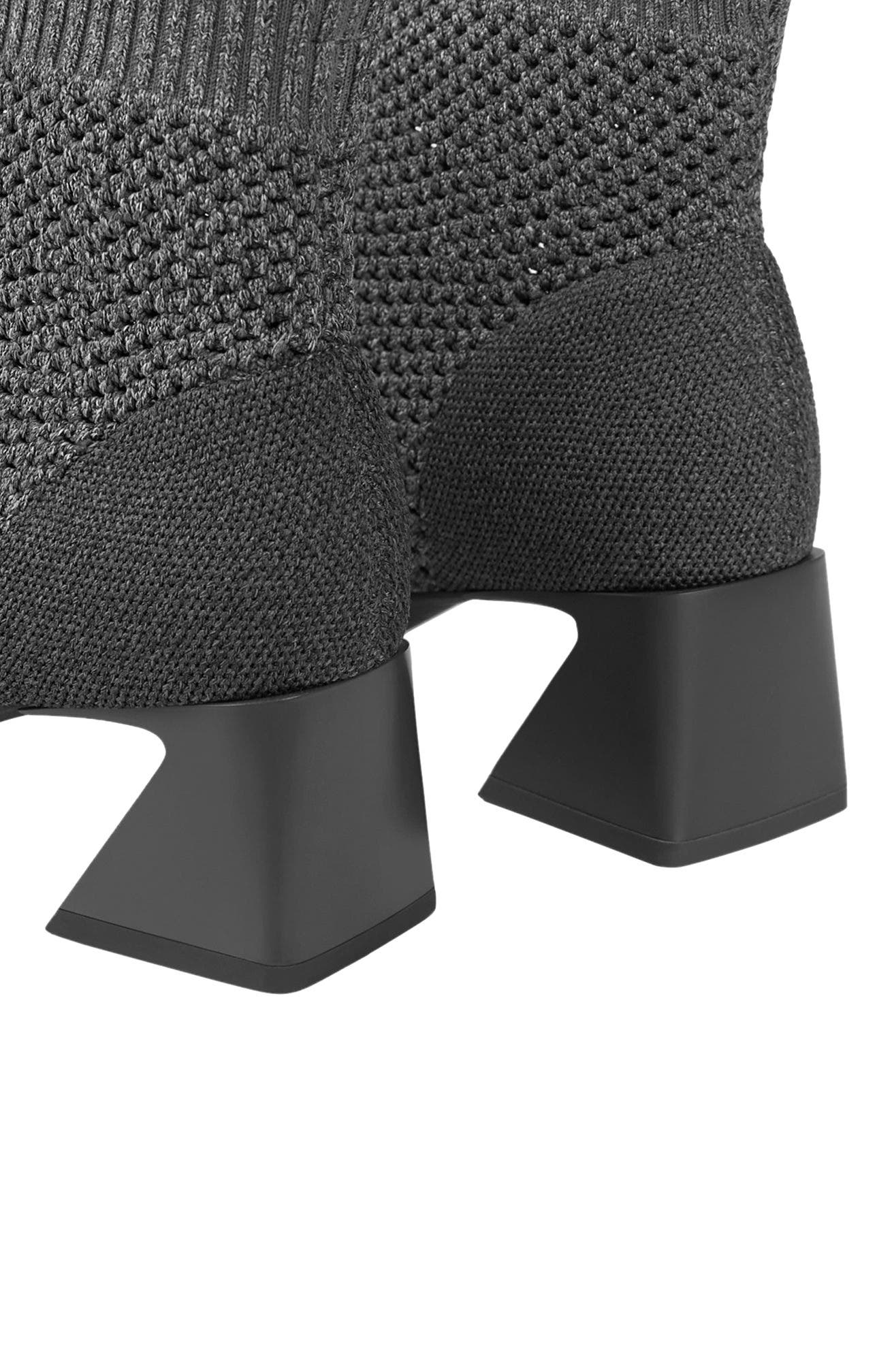 VIVAIA Square-Toe Perforated Heeled Boots, Alternate, color, Lava Grey