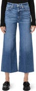 PAIGE Anessa Raw Hem High Waist Ankle Wide Leg Jeans