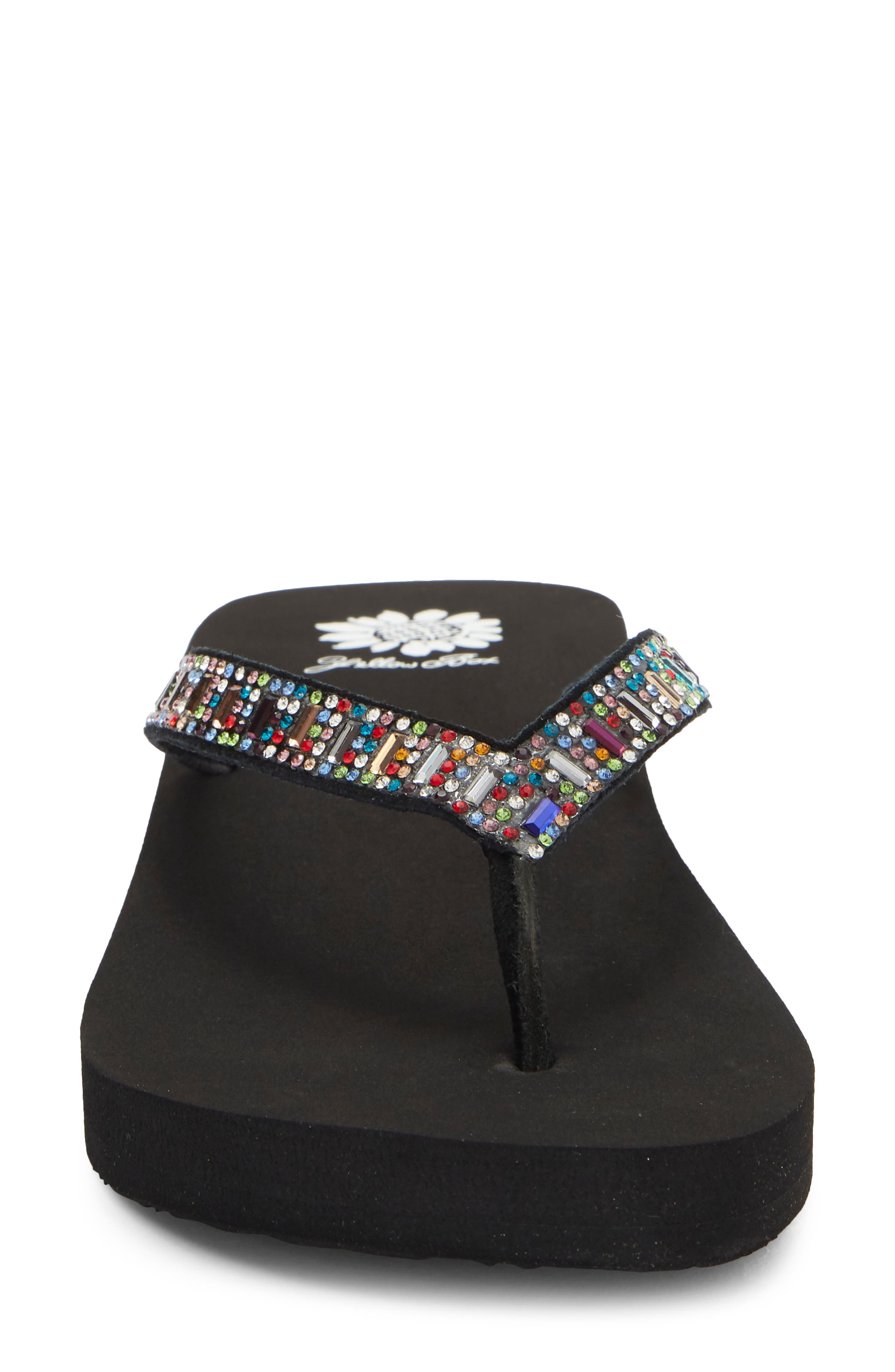 Yellow Box Premium Zemily Embellished Flip Flop, Alternate, color, Black