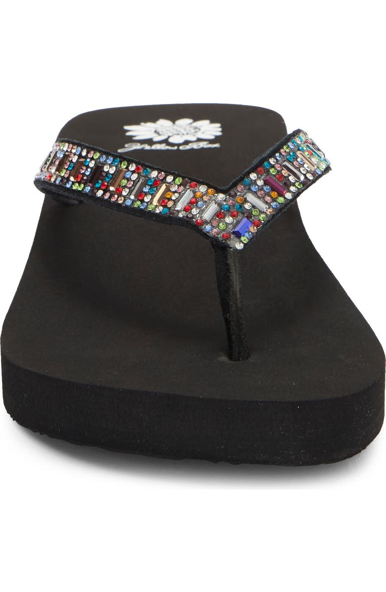 Yellow Box Premium Zemily Embellished Flip Flop, Alternate, color, Black