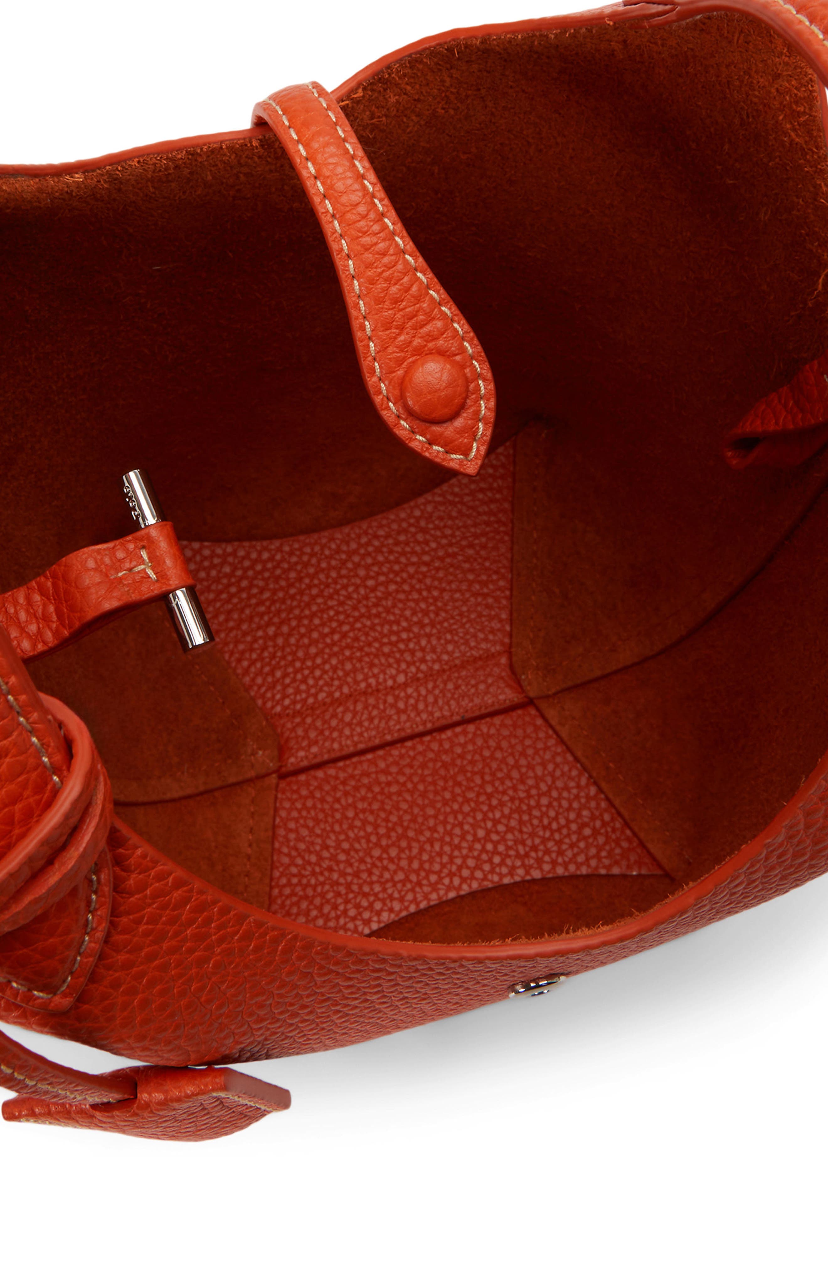 Polo Ralph Lauren Small Polo Play Pebble Leather Crossbody Tote, Alternate, color, Sunset Orange