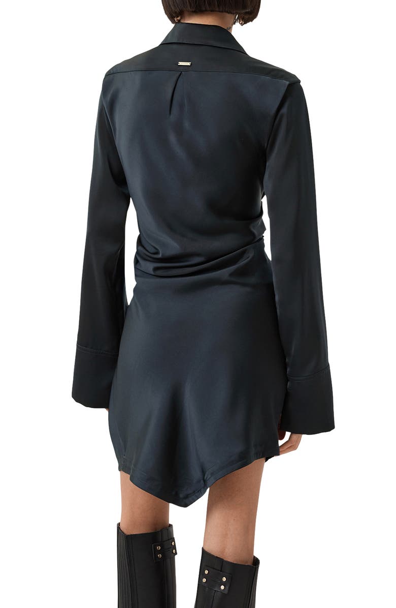 AllSaints Tira Long Sleeve Mini Shirtdress, Alternate, color, Collegiate Blue