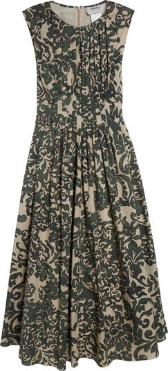 ☆’S Max Mara☆直営店買付☆上品Printed Cotton Dress/VENICE Printed cotton voile dress, kaki | 