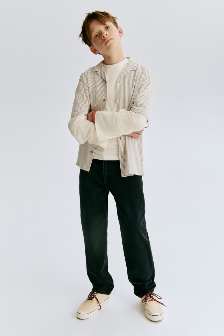 Relaxed Tapered Fit Jeans, Main, color, Black