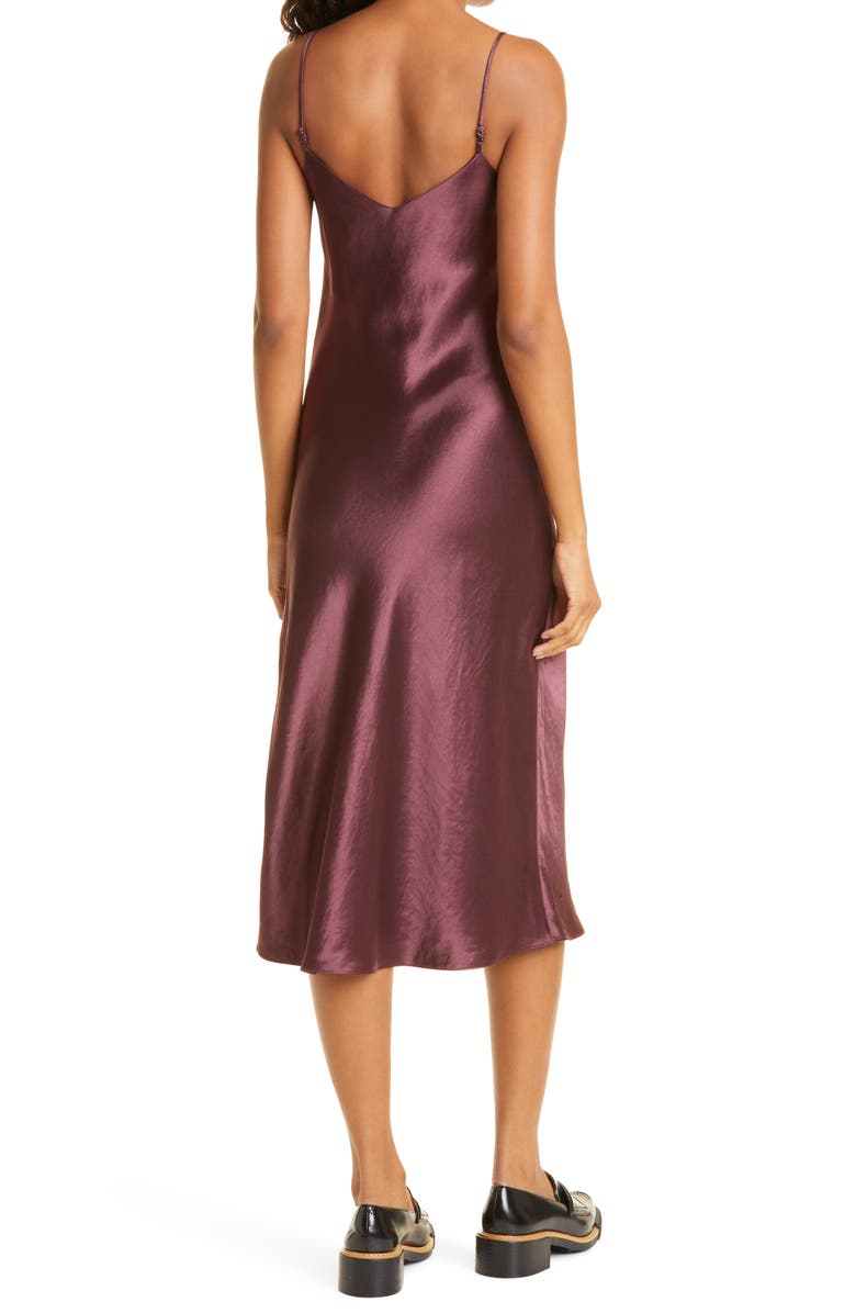 rag & bone Mallory Midi Slipdress, Alternate, color, Burgundy