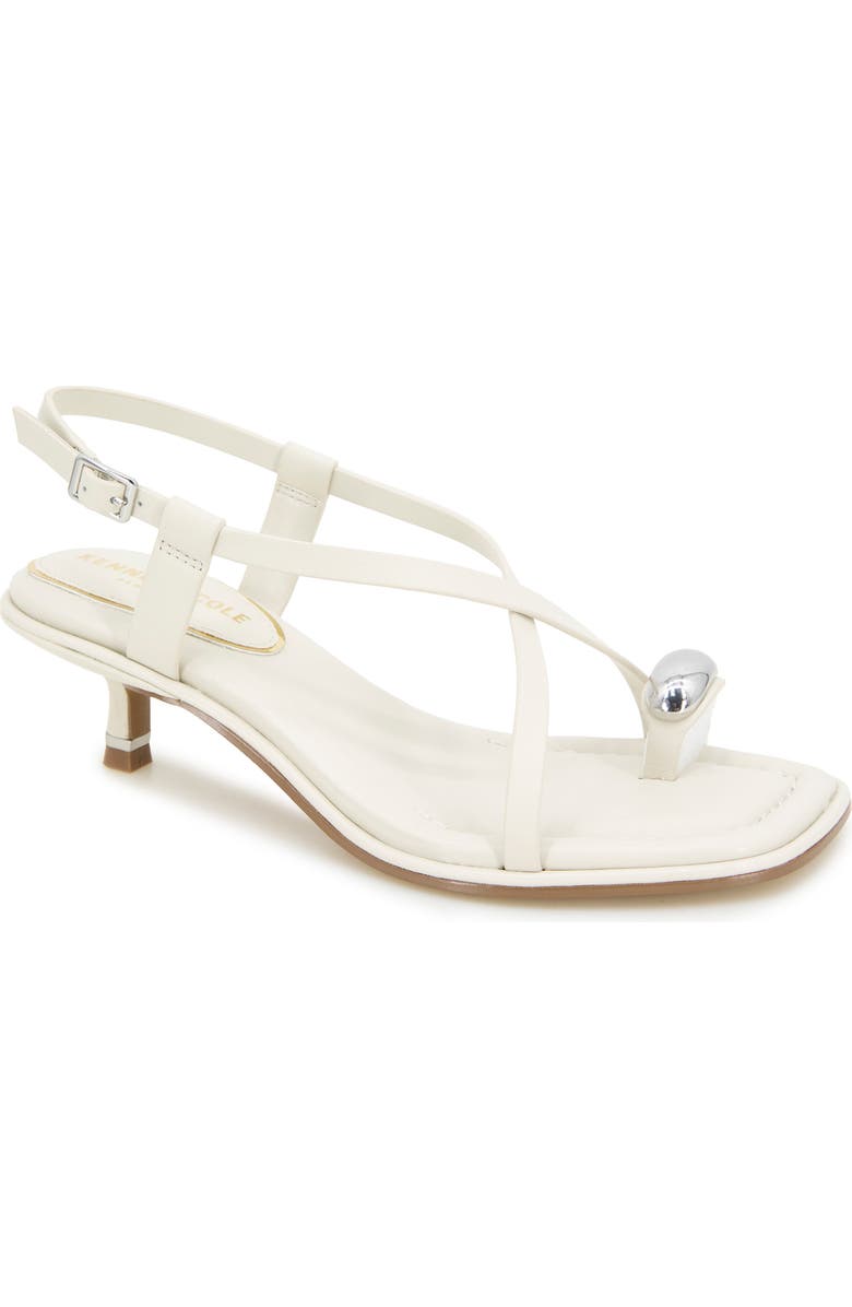 Kenneth Cole Geala Slingback Kitten Heel Sandal, Main, color, Cream Leather