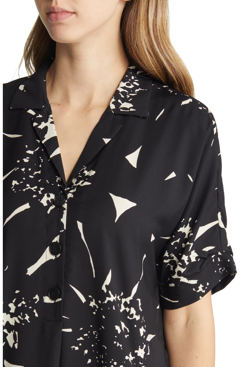 Floral Billow Sleeve Shirtdress, Alternate, color, BLACK MULTI
