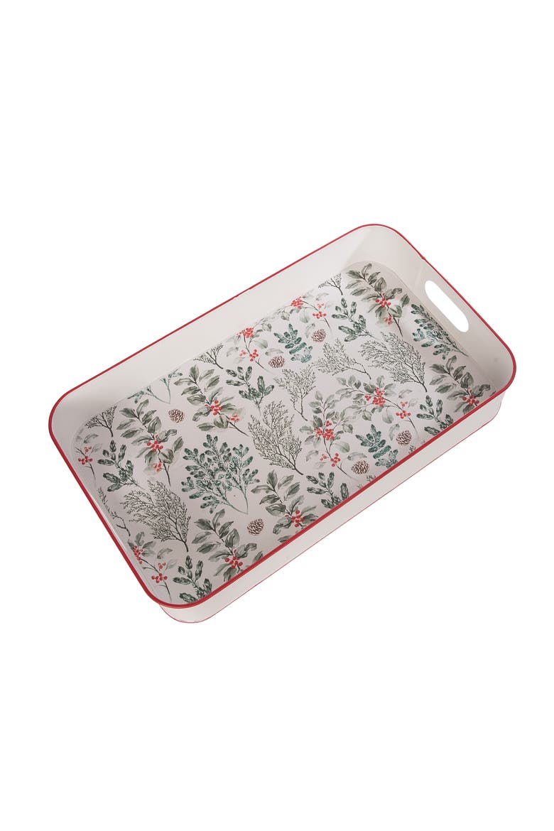Multicolored Metal Lodge Serving Tray for Rustic Home Decor, Main, color, Multicolored