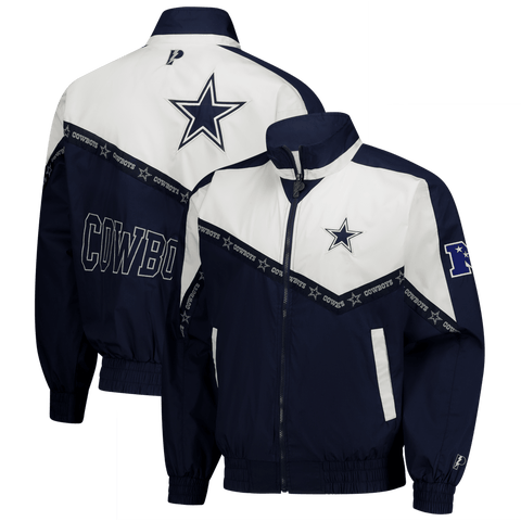 Men's Pro Player Navy/White Dallas Cowboys Tape II Lightweight Full-Zip Jacket