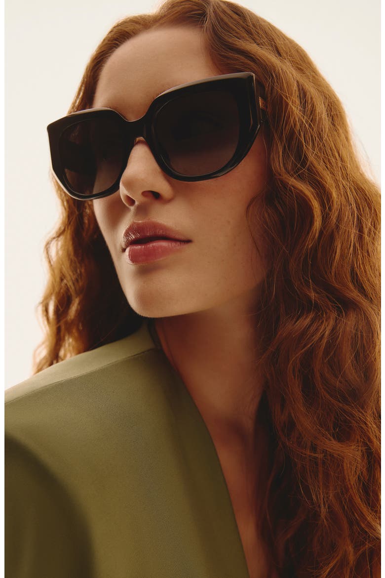 Busy Busy 53mm Square Sunglasses, Alternate, color, BLACK/ SMOKE