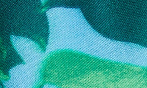 Area Stars Flower Print Scarf In Green