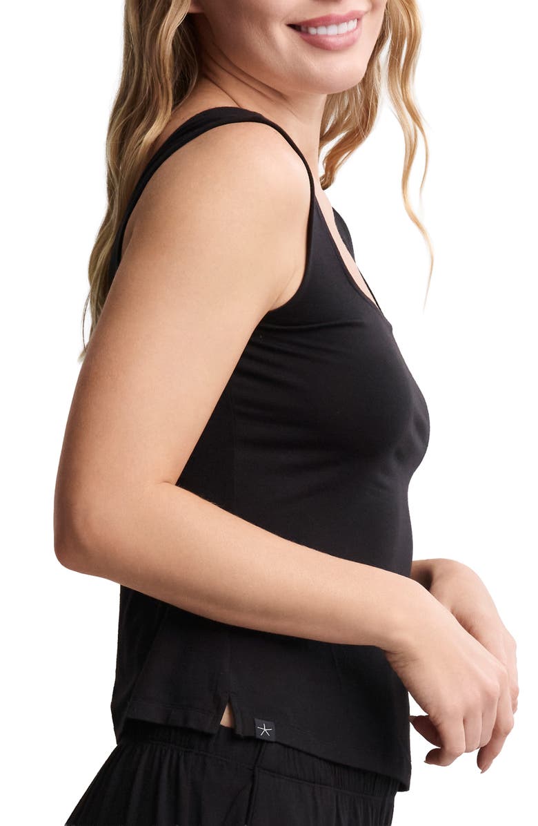 Barefoot Dreams<sup>®</sup> Square Neck Jersey Tank, Alternate, color, Black