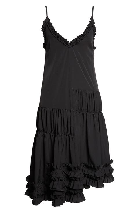 Crystal Embellished Draped Cape Dress