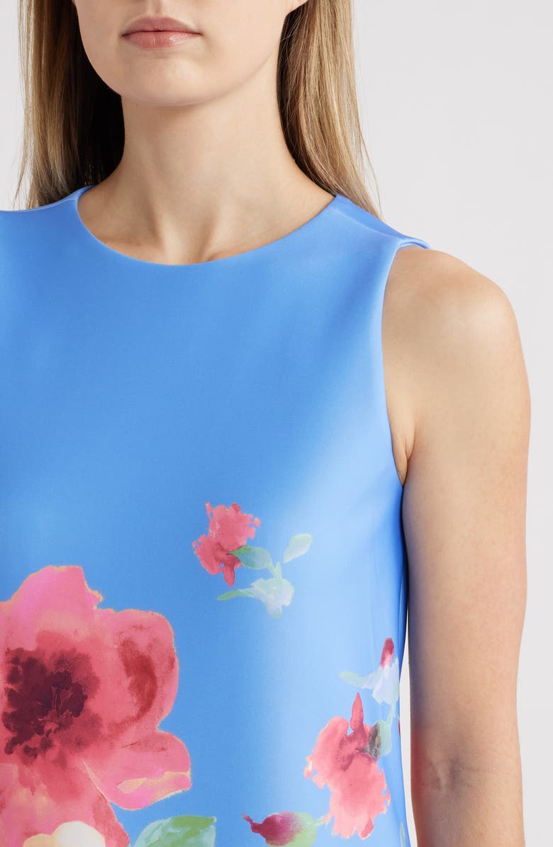 Anne Klein Sleeveless Shift Dress, Alternate, color, Azurine Multi