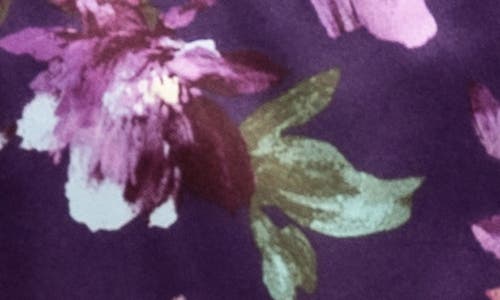 In Bloom By Jonquil Giovanna Lace Trim Satin Robe In Deep Purple