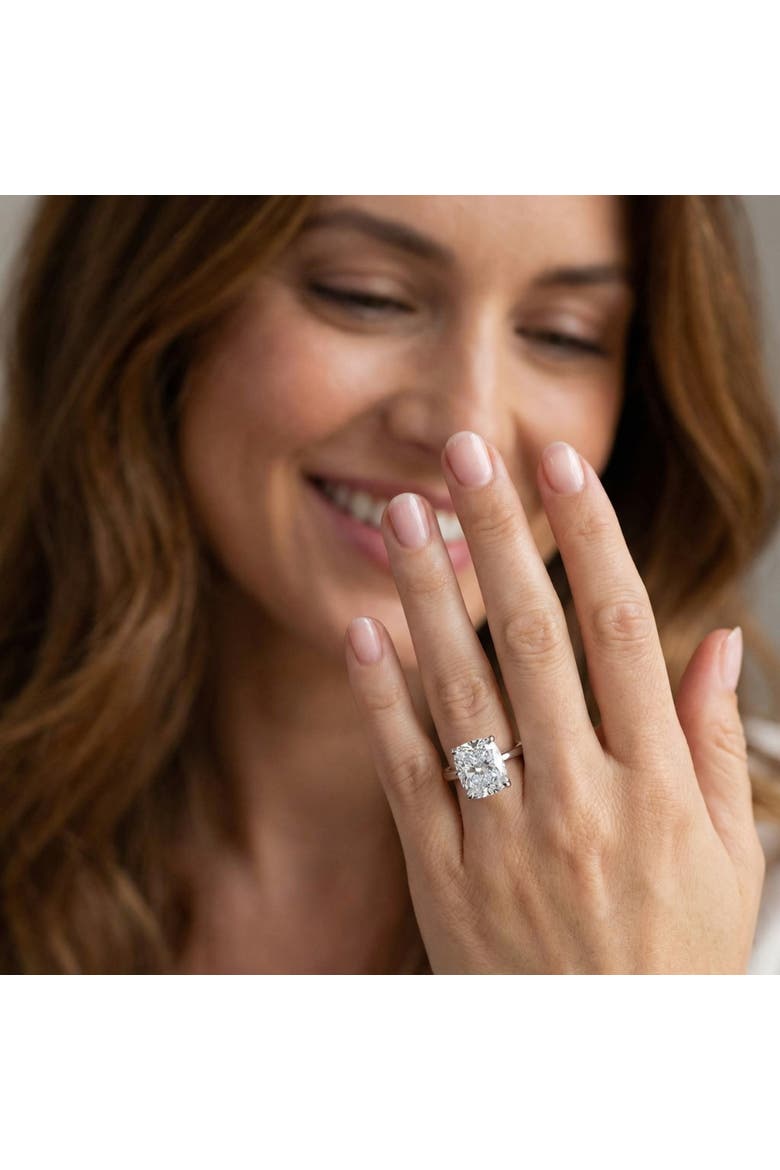 5Ct Cushion Solitaire Diamond Engagement Ring 14k Gold or Platinum Lab Grown, Alternate, color, 14k White Gold