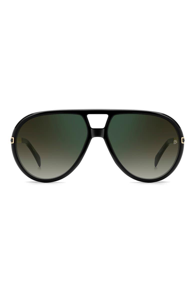 Voyager 61mm Pilot Sunglasses, Main, color, BLACK GOLD/ GREEN SF GRN SP